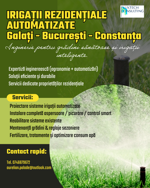 Sisteme automatizate de udare gradini/ spatii verzi